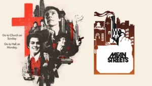 Robert De Niro in Scorsese’s breakout feature, Mean Streets, introduces the director’s signature style—raw, gritty realism, and complex characters. Set in New York's Little Italy