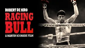 poster of Raging Bull featuring Robert De Niro an iconic film directed by Martin Scorsese