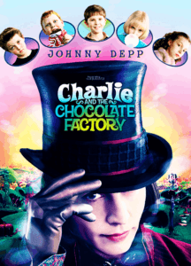 Willy Wonka welcoming children into his chocolate factory, emphasizing the film’s eccentric and imaginative world.