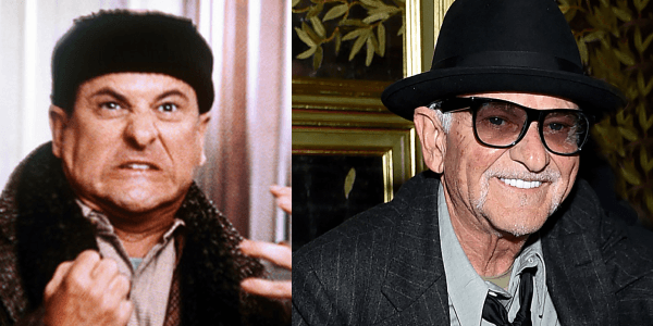 “Joe Pesci then and now — from his performance as Harry Lime in Home Alone (1990) to his later-life appearance.”