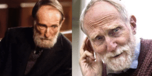 “Roberts Blossom then and now — from his role as Old Man Marley in Home Alone (1990) to his final years.”