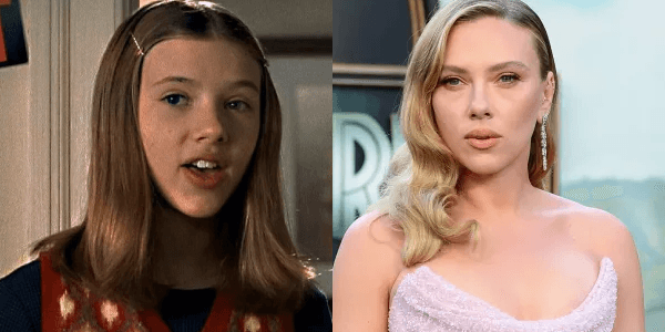 “Scarlett Johansson then and now — from her early role in Home Alone 3 (1997) to her present-day appearance.”