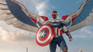 Captain America Brave New World wingsuit still for Hollywood box office failures 2025 explained, highlighting Marvel’s box office slowdown in 2025.