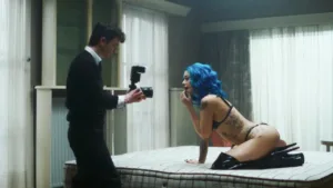 Scene from Truly Naked 2026 film set in British seaside town