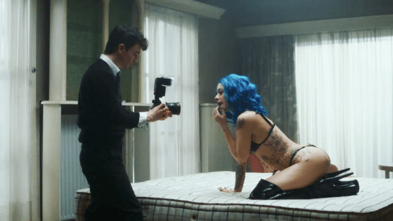 Scene from Truly Naked 2026 film set in British seaside town