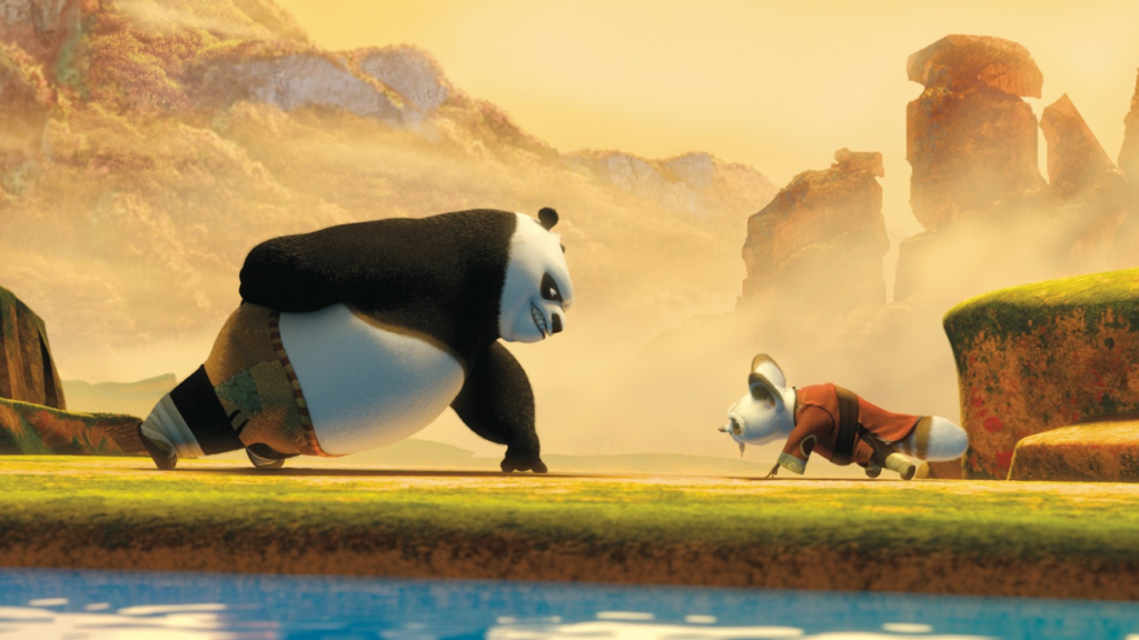 Po discovers the Dragon Scroll in DreamWorks Animation's Kung Fu Panda, a film centered on self-belief and self-acceptance.