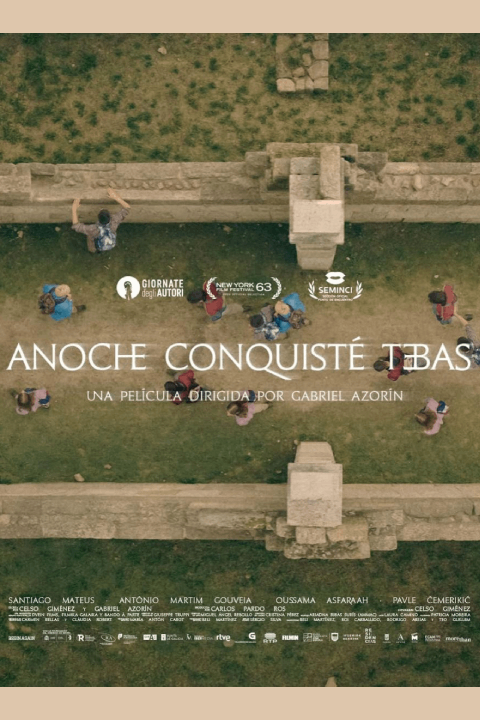 Release date: 28/08/2026 (Spain) | Film: Last Night I Conquered the City of Thebes (Anoche conquisté Tebas) | Director: Gabriel Azorín | Cast: Santiago Mateus, António Martim Gouveia