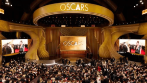 Oscars ceremony representing Hollywood’s global influence on international film recognition.