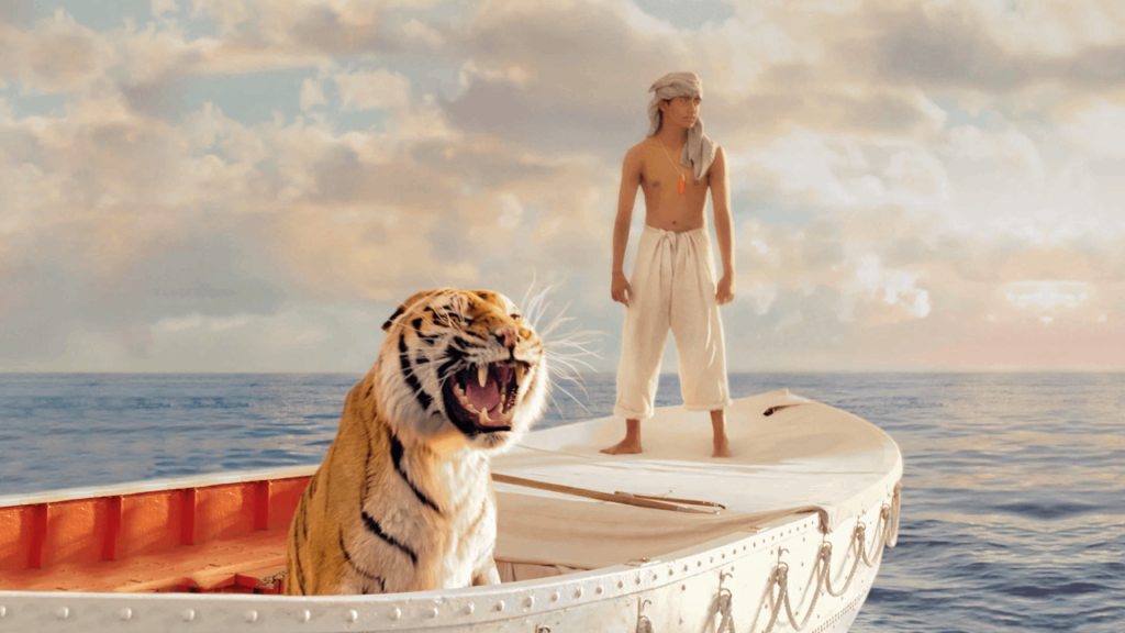 Ang Lee directing Life of Pi with Suraj Sharma