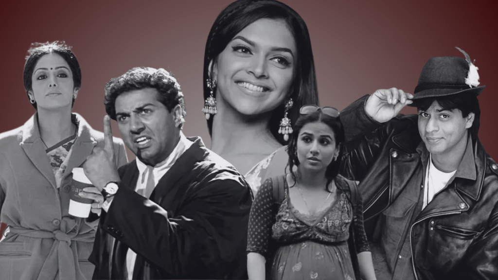 Iconic Hindi cinema actors representing the relationship between stardom and storytelling