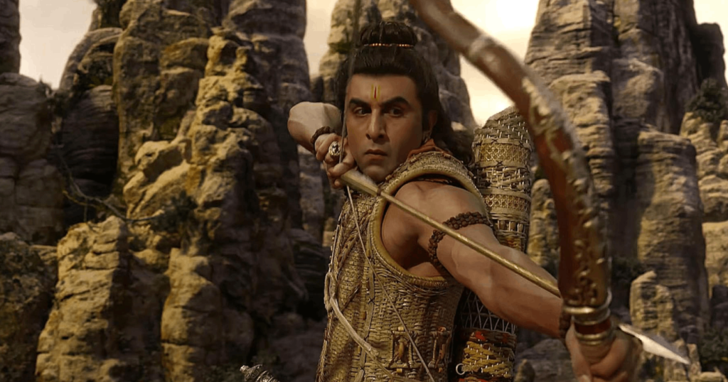 Ranbir Kapoor as Lord Rama in Ramayana: Part 1, which has recorded ₹11.14 crore in Day 1 advance bookings.